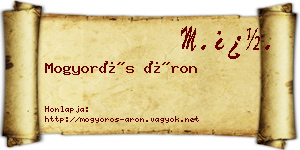 Mogyorós Áron névjegykártya